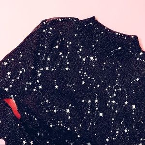 Shein Mesh Constellation Long Sleeve Top